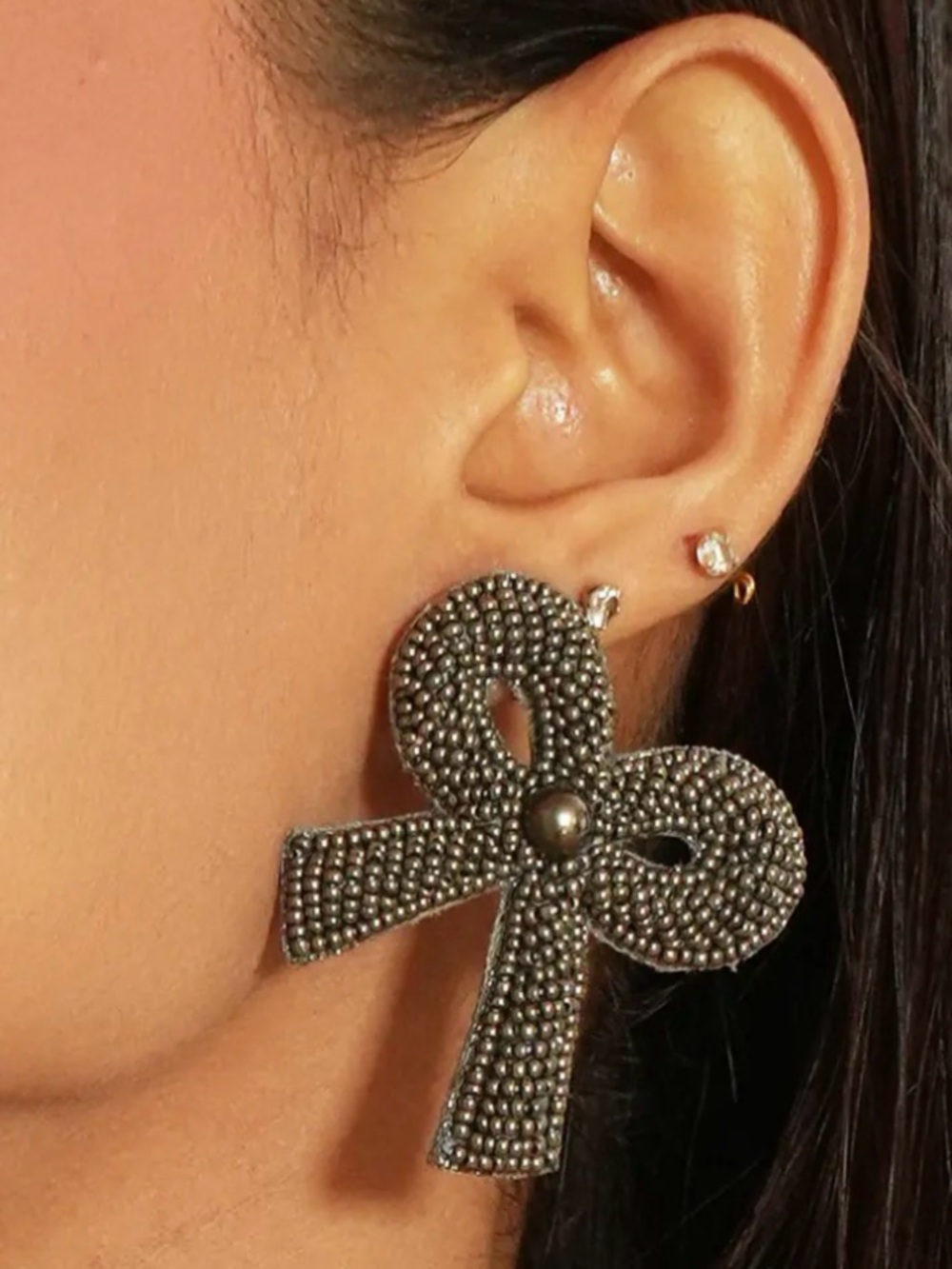 Deepa Gurnani Beaded Bow Drop Earrings